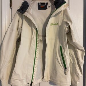 Cloudveil Women's White and Green Ski Shell Jacket